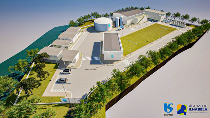 Maquete virtual da usina do Sistema de Dessalinização para Abastecimento Público de Água, em Ilhabela