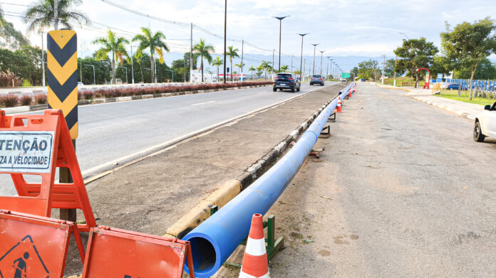 Obra para ampliação do sistema de tratamento de água e esgoto em Pinda, com R$ 9 milhões investidos